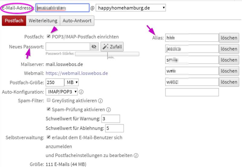 Emailadresse einrichten auf Website - Happy Home Hamburg von Jessica