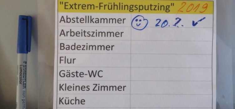 Frühjahrsputz Zimmer für Zimmer liste für frühjahrsputz