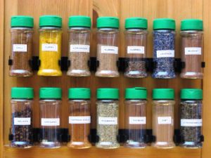 Gewürzregal platzsparend und grifferbereit an die Schrank-Innenseite kleben