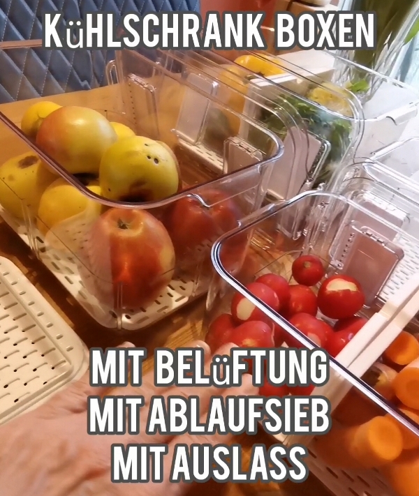 ablagebox obst gemüse kühlschrank belüftet kondenswasser ablauf